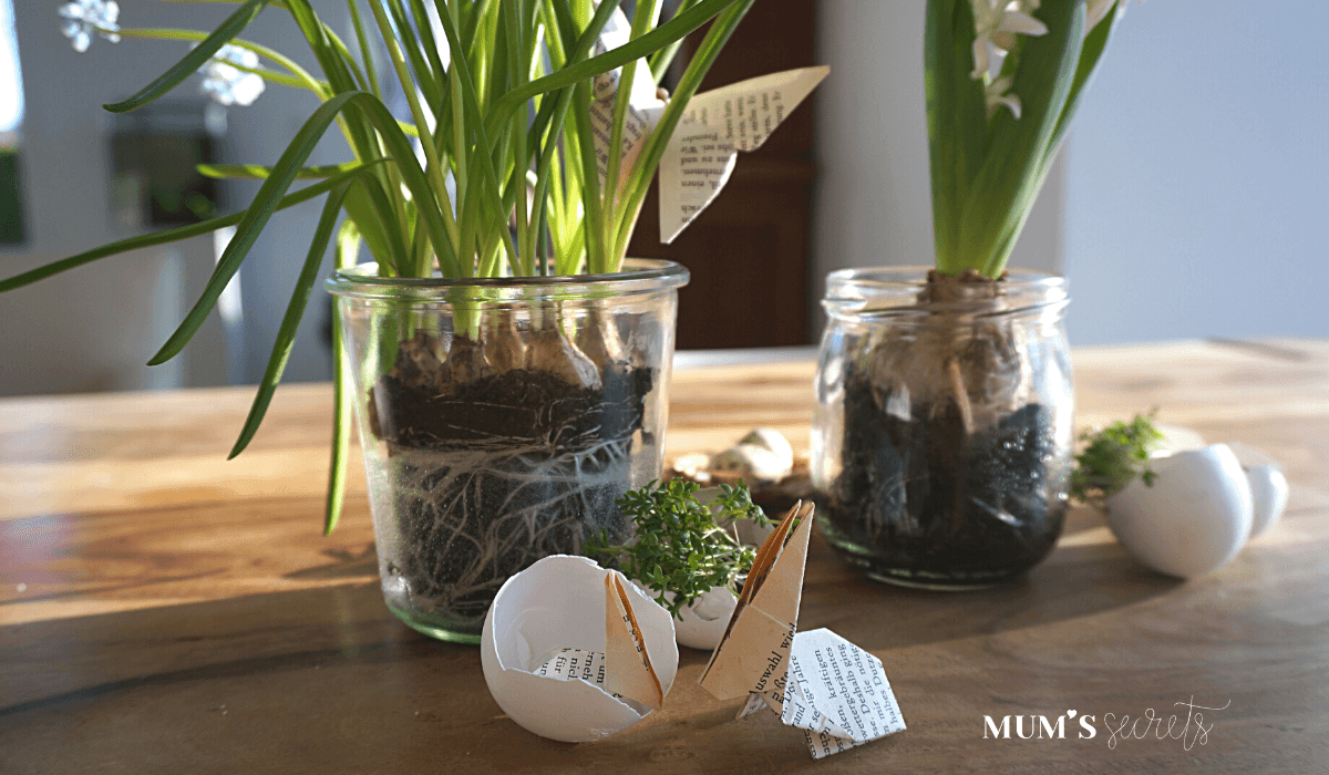 Osterbrunch nachhaltig gedeckt by MUM'S secrets Origami Osterwelt
