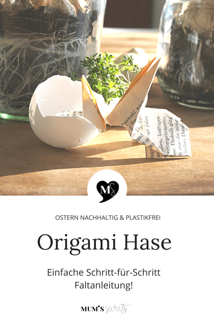 Upcycling-Origami-Hase-aus alten Buchseiten-Schritt_für_Schritt Faltanleitung